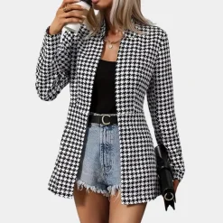 Blazers & Blouses Dames*Arina - Elegante zomerblazer voor dames Zwart en Wit