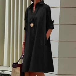 Jurken & Jumpsuits Dames*ASHLEY - Modieuze zomerjurk met lange mouwen