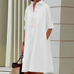 Jurken & Jumpsuits Dames*ASHLEY - Modieuze zomerjurk met lange mouwen