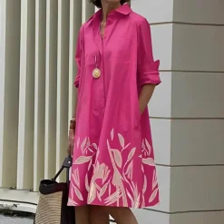 Jurken & Jumpsuits Dames*ASHLEY - Modieuze zomerjurk met lange mouwen