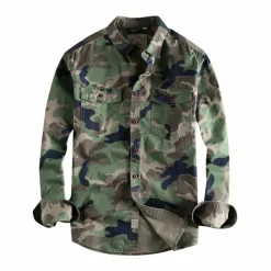 Shirts Heren*AUBERT - Heren camouflage zomer overhemden