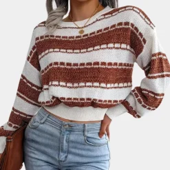 Truien & Vesten Dames*AUDREY - Comfortabele Lente/Zomer Trui voor Dames Bruin