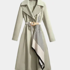 Jassen Dames*Aurembiaix - Luxe dames trenchcoat met elegante riem voor de zomer