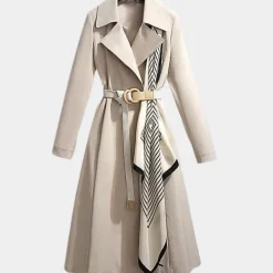 Jassen Dames*Aurembiaix - Luxe dames trenchcoat met elegante riem voor de zomer