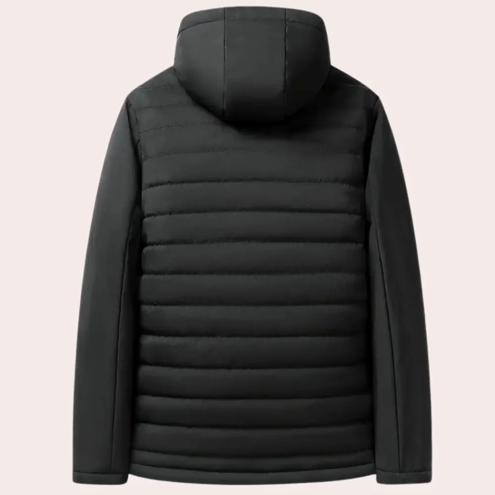 Jassen Heren*AUSTIN - Stijlvolle Gewatteerde Pufferjas voor Heren Zwart