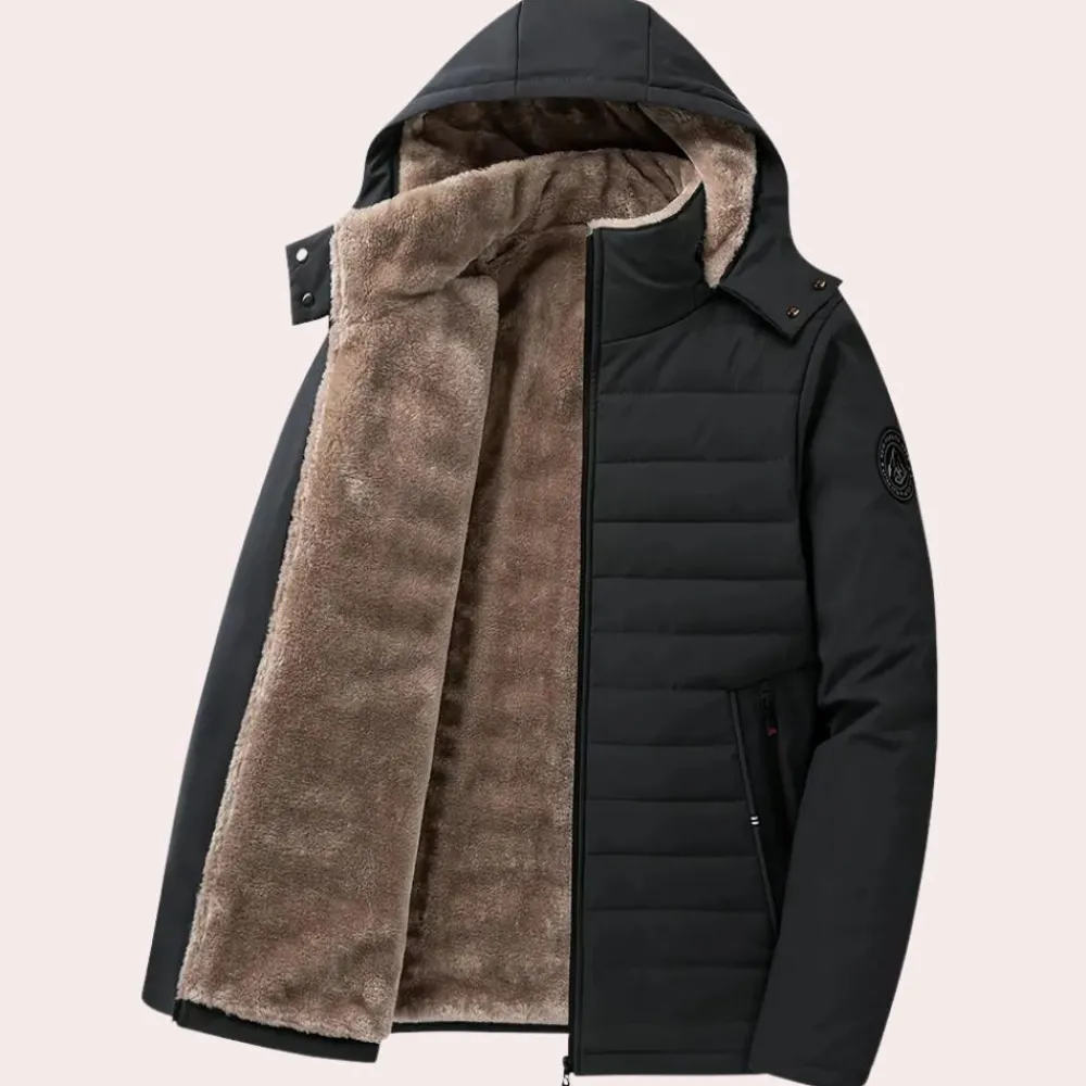 Jassen Heren*AUSTIN - Stijlvolle Gewatteerde Pufferjas voor Heren Zwart