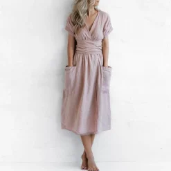 Jurken & Jumpsuits Dames*AVAH - Casual v-hals zomerjurk