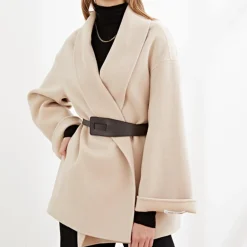 Jassen Dames*Aviva - Stijlvolle Warme Jas met Ceintuur voor Dames