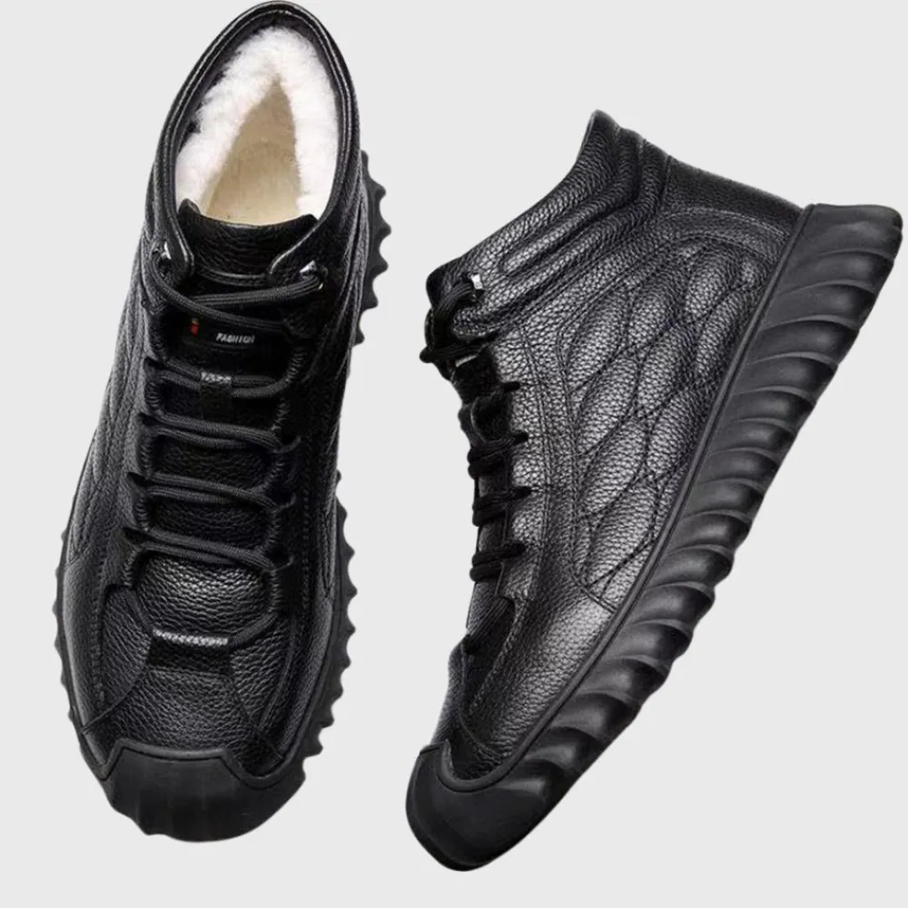 Schoenen Heren*Ayden - Luchtige leren zomerschoenen Zwart