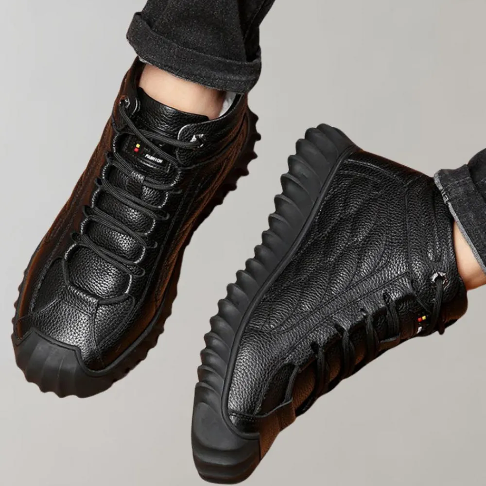 Schoenen Heren*Ayden - Luchtige leren zomerschoenen Zwart