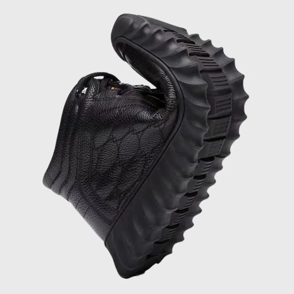 Schoenen Heren*Ayden - Luchtige leren zomerschoenen Zwart