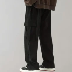 Broeken Heren*Balder - Lichte corduroy cargo broek met klepzakken voor de zomer