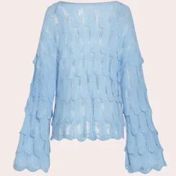 Truien & Vesten Dames*BARBARA - Stijlvolle Zomerse Trui voor Dames Hemelsblauw