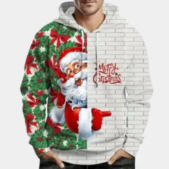 Jassen Heren*BASTIAN - Trendy Kerst Hoodie voor Heren Grijs
