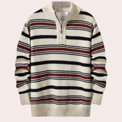 Truien & Vesten Heren*Bearach - Retro gestreepte herensweater voor de zomer