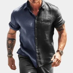 Shirts Heren*Beau - Casual herenshirt met halve mouwen voor de zomer