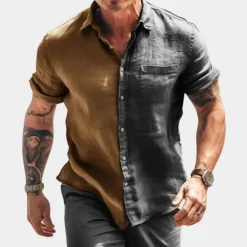 Shirts Heren*Beau - Casual herenshirt met halve mouwen voor de zomer