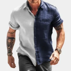 Shirts Heren*Beau - Casual herenshirt met halve mouwen voor de zomer