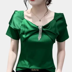 Blazers & Blouses Dames*Belinda - Charmante Zomer Strik Blouse voor Dames