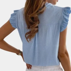 Blazers & Blouses Dames*Bella - Stijlvolle zomerblouse met strikkraag voor zonnige dagen