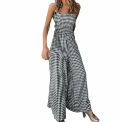 Jurken & Jumpsuits Dames*BETHANY - Luchtige geruite jumpsuit voor dames, perfect voor de zomer