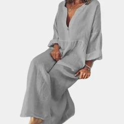 Jurken & Jumpsuits Dames*Bijou - Casual effen damesjurk voor de zomer