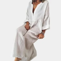 Jurken & Jumpsuits Dames*Bijou - Casual effen damesjurk voor de zomer