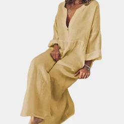 Jurken & Jumpsuits Dames*Bijou - Casual effen damesjurk voor de zomer