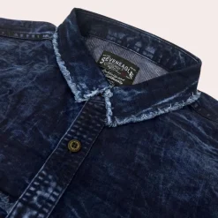 Shirts Heren*BILLY - Klassiek Denim Zomer Overhemd voor Heren Donkerblauw