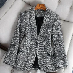 Blazers & Blouses Dames*BLYTHE - Luchtige en getailleerde geruite blazer jas voor dames, perfect voor de lente en zomer