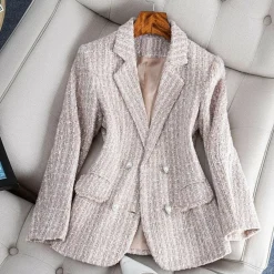 Blazers & Blouses Dames*BLYTHE - Luchtige en getailleerde geruite blazer jas voor dames, perfect voor de lente en zomer