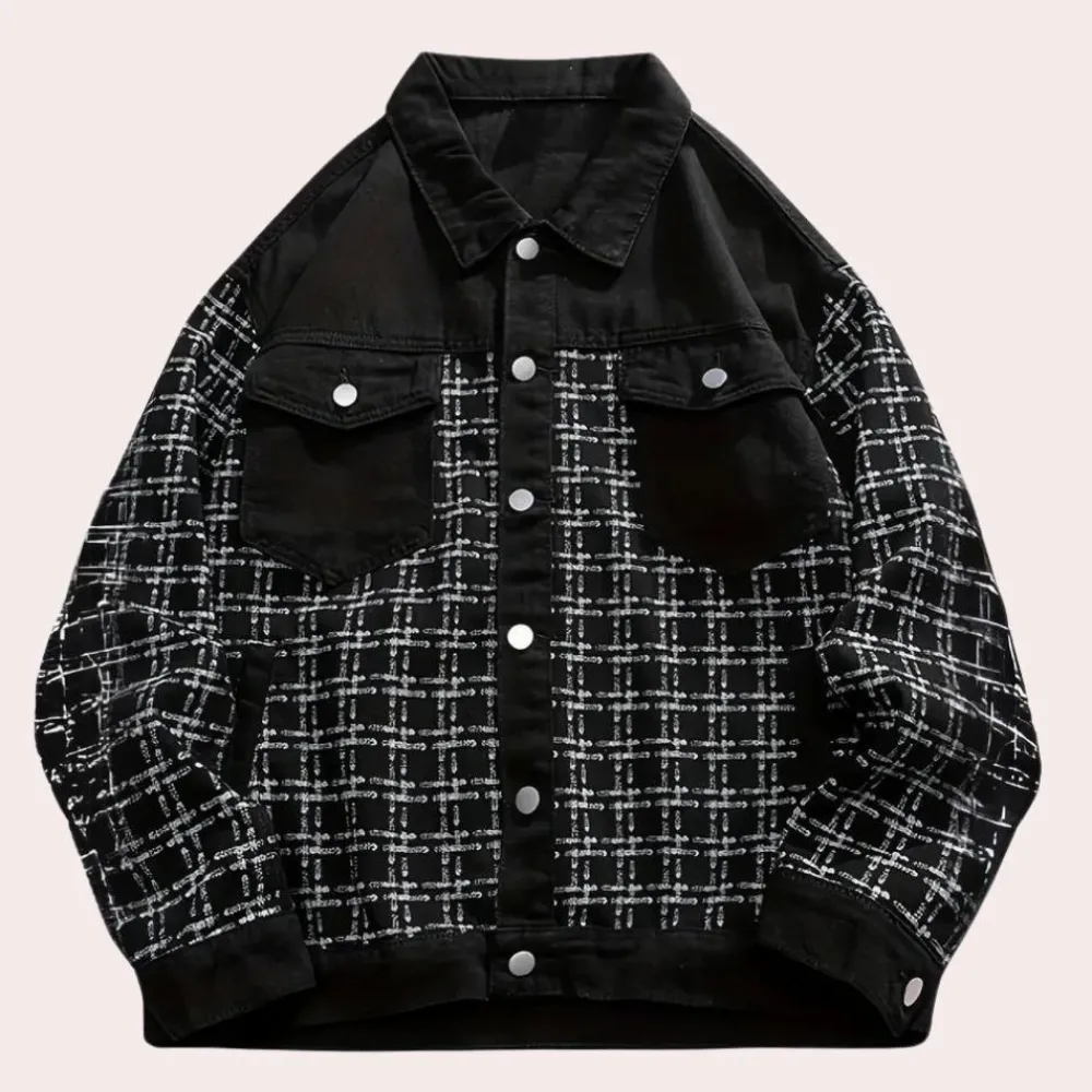 Jassen Heren*BOIKEN - Moderne Zomerse Spijkerjas voor Heren Zwart