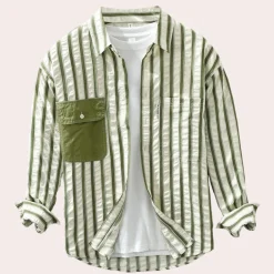 Shirts Heren*Branko - Modern en Casual Gestreept Zomer Overhemd