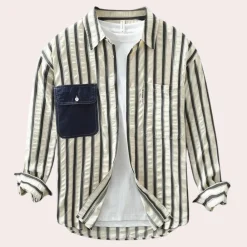 Shirts Heren*Branko - Modern en Casual Gestreept Zomer Overhemd