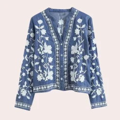 Truien & Vesten Dames*Breanne - Zomers Bloemig Geborduurde Damesvest