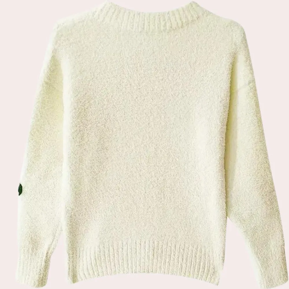 Truien & Vesten Dames*BRENDA - Stijlvolle Zomerse Bloementrui voor Dames Wit