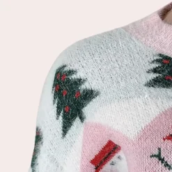 Truien & Vesten Dames*BRIANNA - Modieuze Kersttrui voor Dames Roze