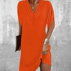 Jurken & Jumpsuits Dames*Brina - Elegante V-Hals Zomerjurk voor Dames