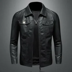 Leren Jassen Heren|Jassen Heren*BRUNO - Moderne zomerjas Zwart