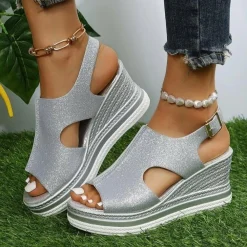 Damesschoenen*BRYNLEIGH - Trendy zomerse sleehak sandalen