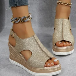 Damesschoenen*BRYNLEIGH - Trendy zomerse sleehak sandalen