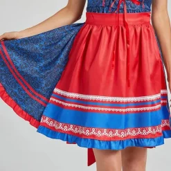 Jurken & Jumpsuits Dames*Calla - Retro Zomer/Oktoberfest Jurk voor Vrouwen Blauw