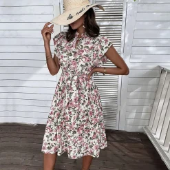 Jurken & Jumpsuits Dames*CAPUCINE - Stijlvolle zomer bloemenjurk Wit