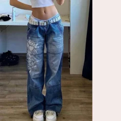 Broeken & Rokken Dames*Cargo jeans voor dames - Perfect voor de zomer Blauw