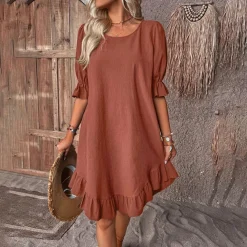 Jurken & Jumpsuits Dames*CARISSA - Luchtige zomerjurk met pofmouwen