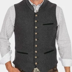 Truien & Vesten Heren*Castel - Traditionele Elegantie Zomers Klassiek Gilet met Knopen Grijs