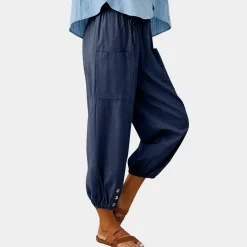 Broeken & Rokken Dames*Casual damesbroek met wijde pijpen voor de zomer