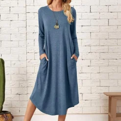 Jurken & Jumpsuits Dames*Casual damesjurk met lange mouwen voor de zomer