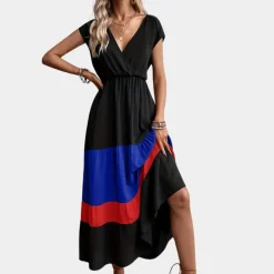 Jurken & Jumpsuits Dames*Casual damesjurk met v-hals voor de zomer