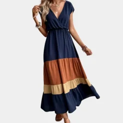 Jurken & Jumpsuits Dames*Casual damesjurk met v-hals voor de zomer